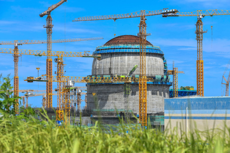 A Hualong One nuclear reactor under construction in Changjiang, Hainan province, in June 2023. Photo: IC Photo