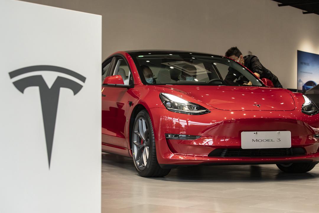 A Tesla Model 3 sedan. Photo: Bloomberg